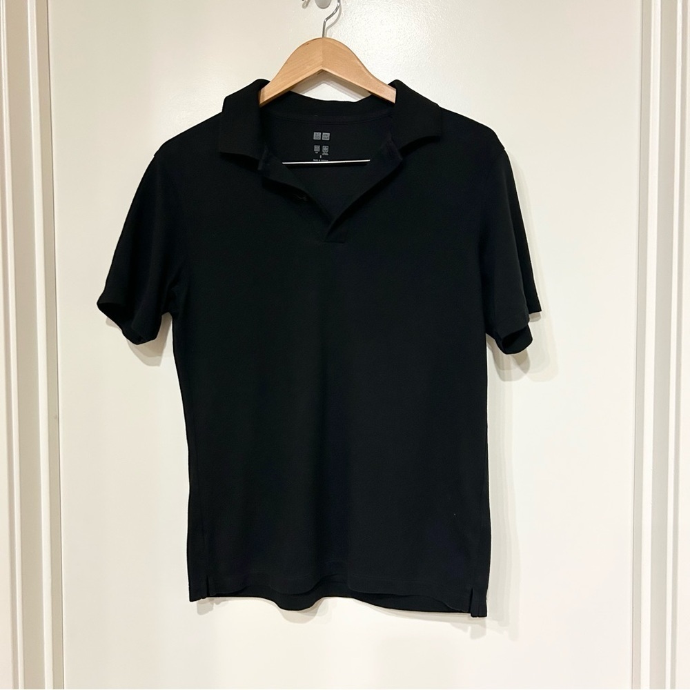 Uniqlo Shirt Golf Polo Mens S Black Rugby Short Sleeve Athletic Casual Outdoor